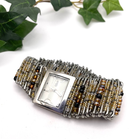 Elixir Multi Color Beaded Safety Pin Watch - Picture 2 of 5